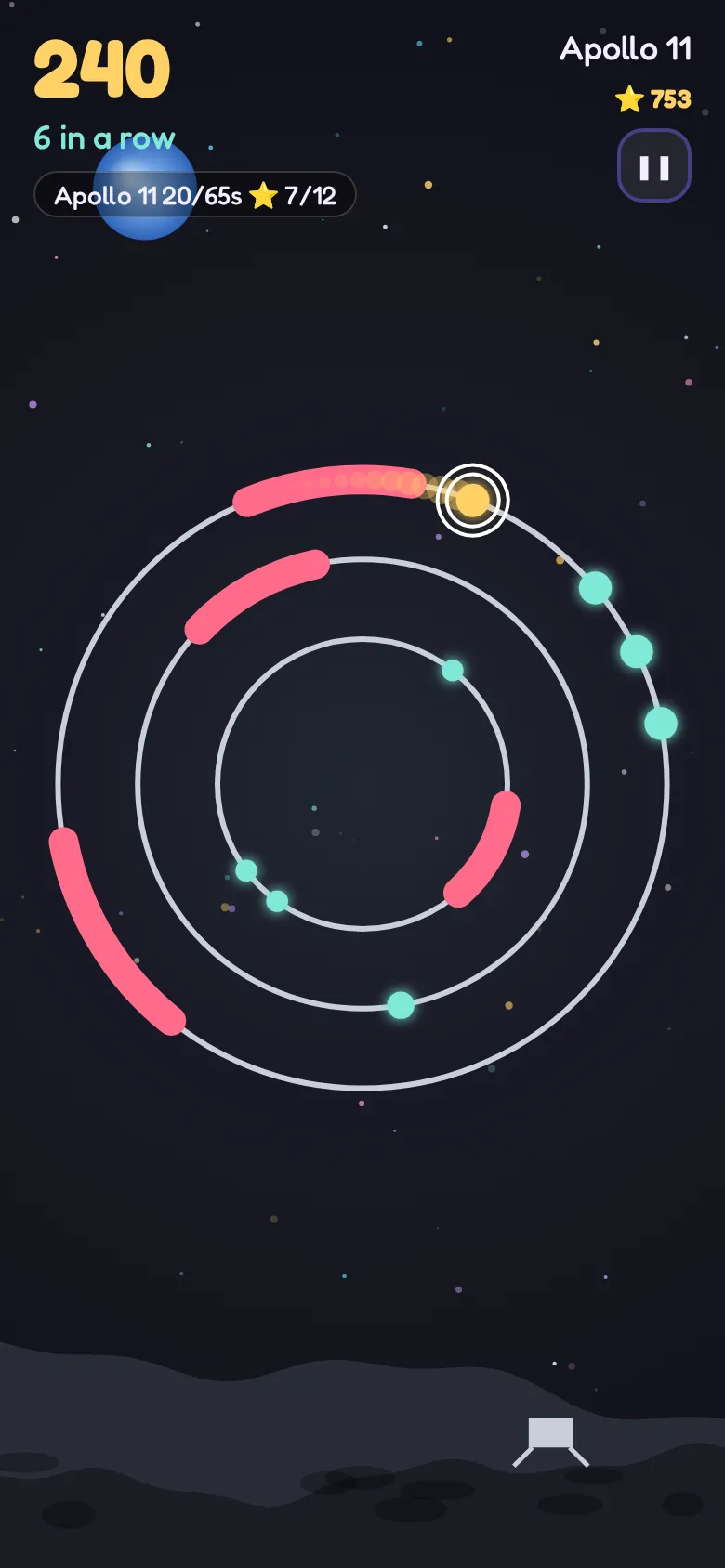 Orbit Hop Journey mission on the Moon