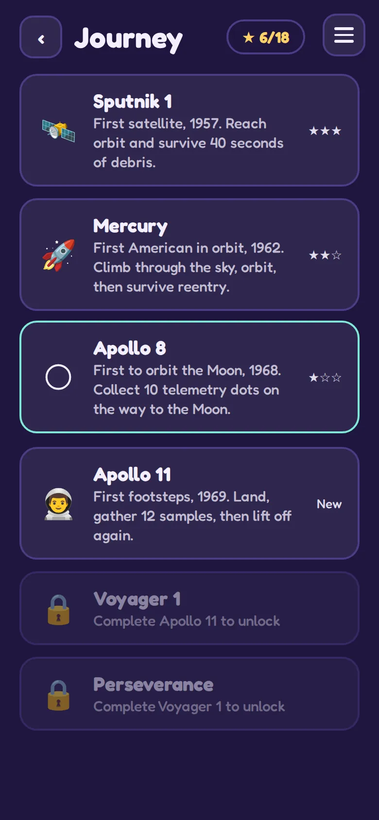 The Journey mission map